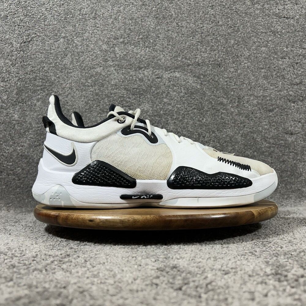 Nike PG 5 TB Paul George DA7758-100 Men’s Size 13 White Black Basketball Shoes
